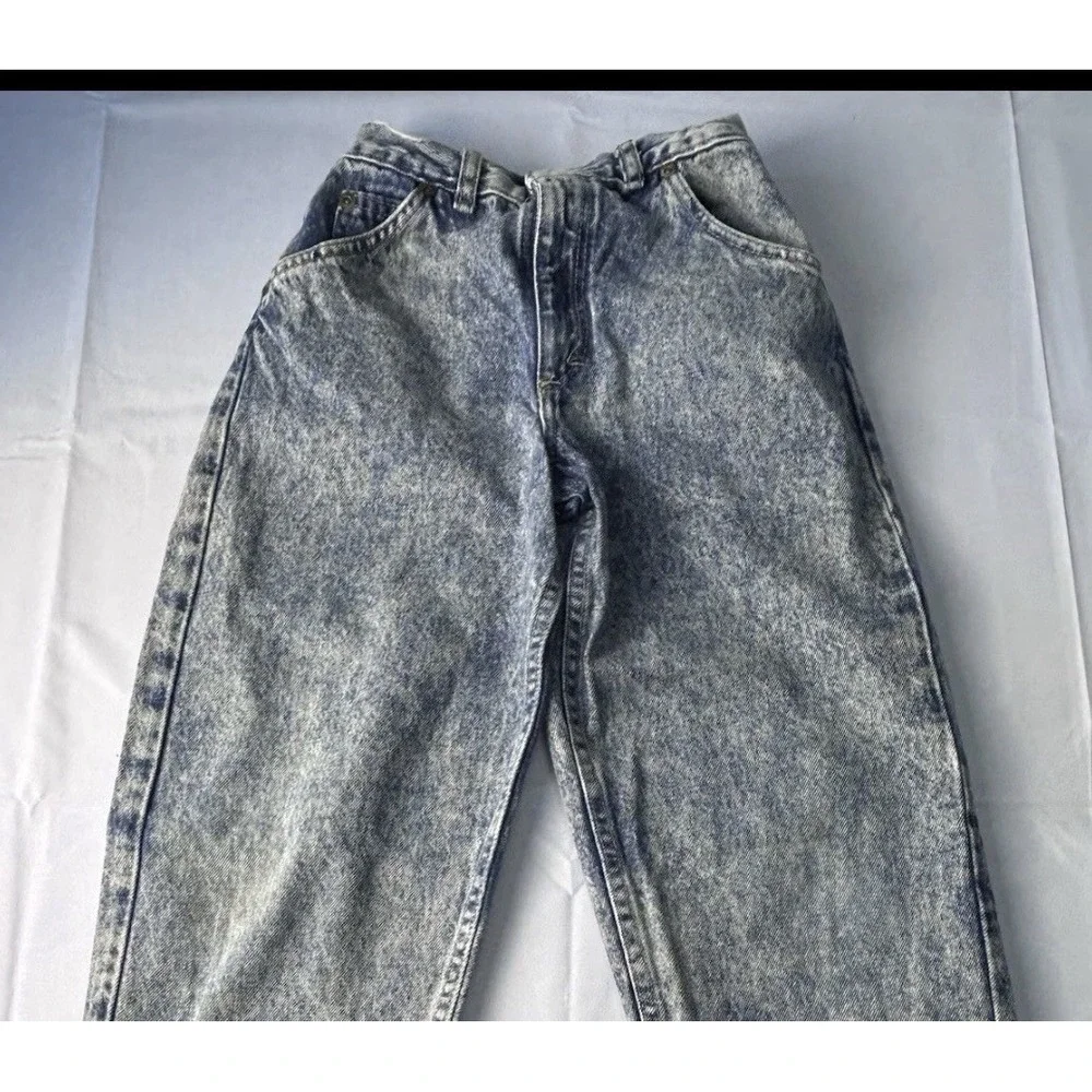 VTG 90s OshKosh Denim Jeans Kids 6X-7 Acid Wash Retro Americana Straight Leg